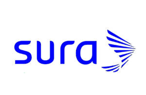 logo suramerica letras azules