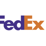 Logo azul con naranja compañía de envíos Fedex