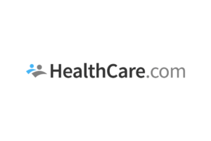 Logo negro, gris y azul gobierno HealthCare.com