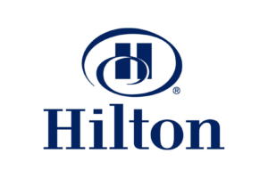 Logo azul hotel Hilton