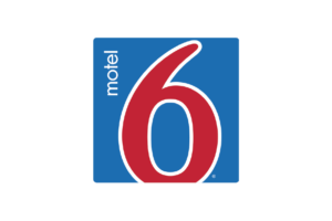 logo azul con rojo Hotel Motel 6