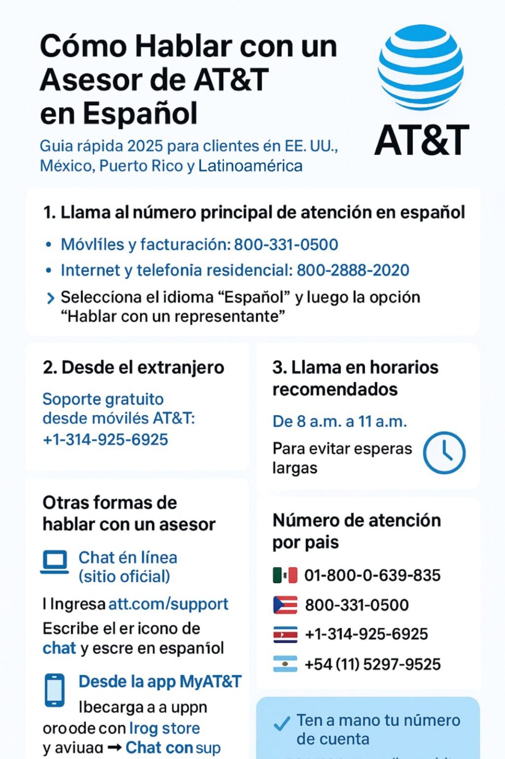 AT&T Servicio al Cliente y Soporte Técnico en Español | Teléfonos