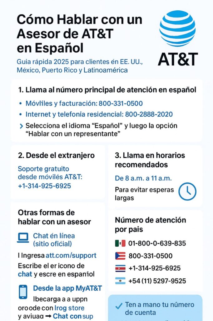 Infografia att como hablar con un asesor en español