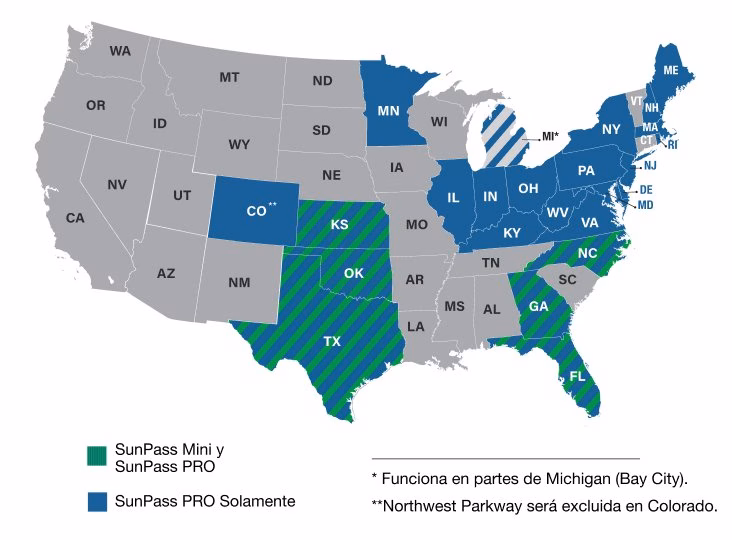 En qué estados funciona SunPass PRO