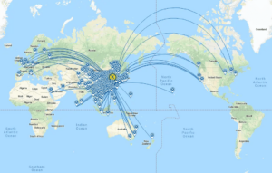 Mapa de rutas China Eastern Airlines