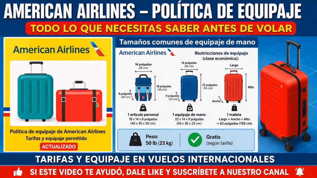 Equipaje, mascotas y servicios especiales de American Airlines Colombia