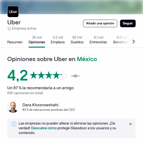Opiniones Reales sobre Oficinas Uber CDMX