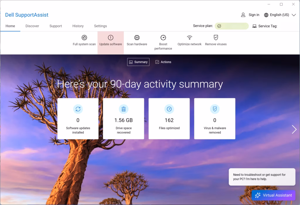 Dell live chat support interface
