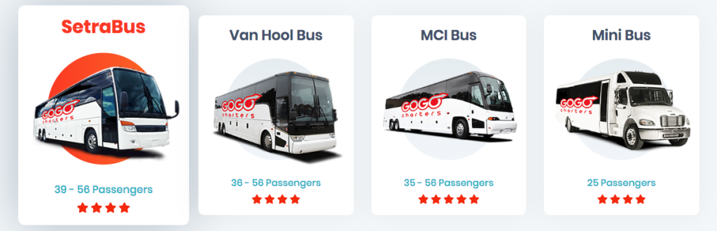 precio de buses gogo charter