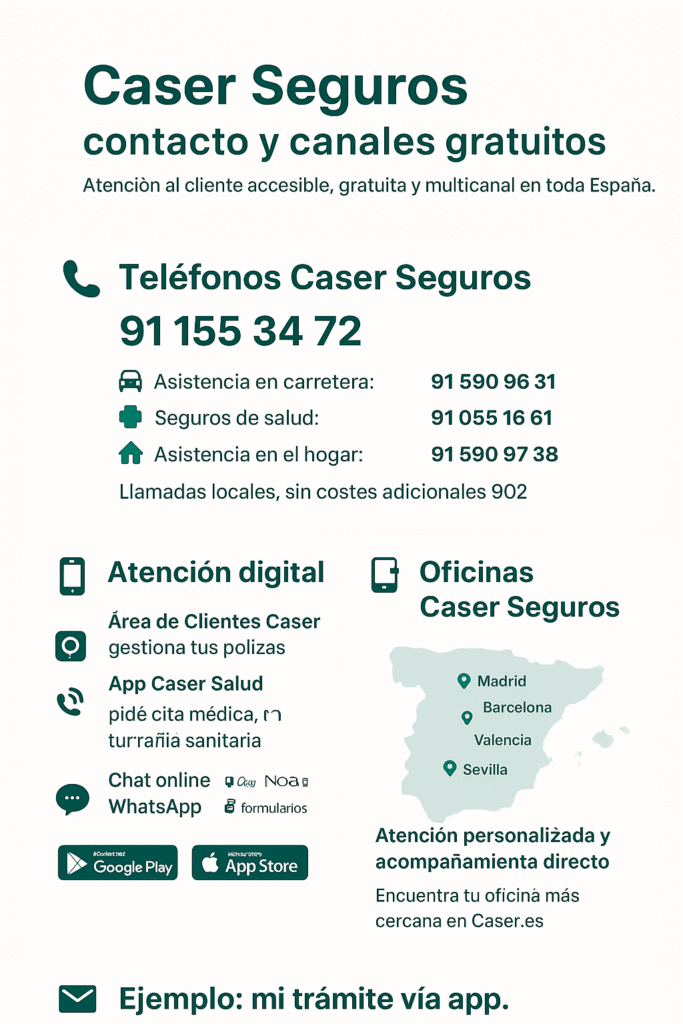 Canales de atención caser seguros