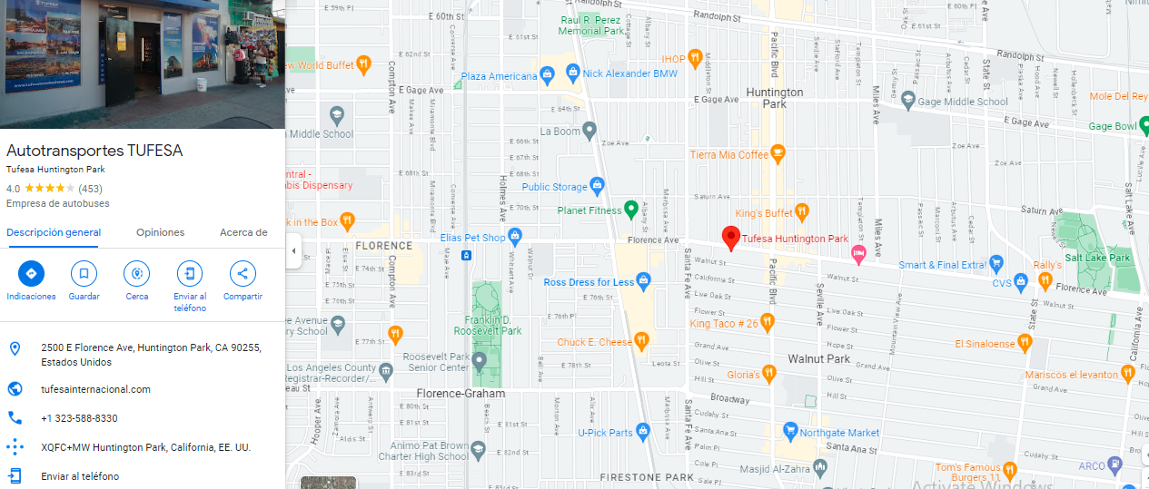 Teléfono de Tufesa Huntington Park