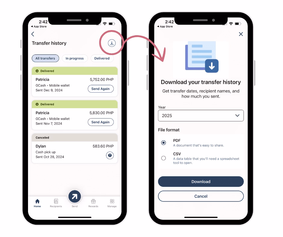Remitly transfer tracking screen