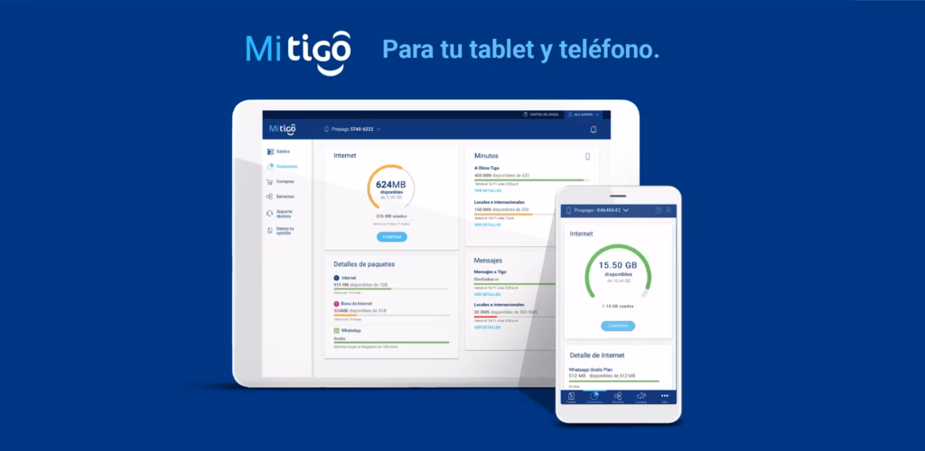 Mi Tigo App Colombia pantalla inicio
