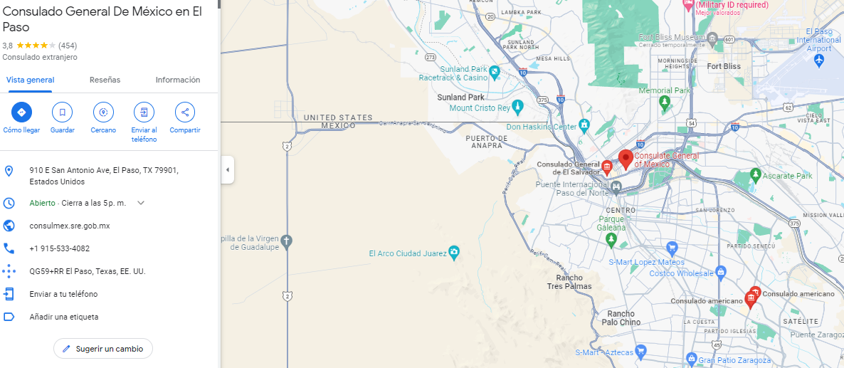 Teléfono Del Consulado Americano En El Paso Tx