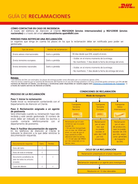 Reclamos, devoluciones y problemas con envíos DHL