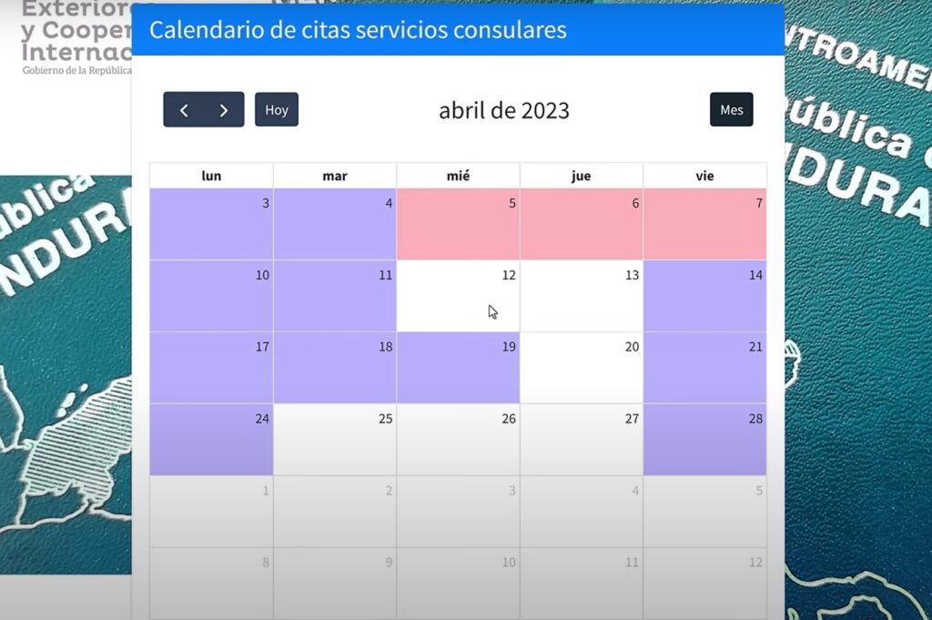 Paso 6: En el calendario que aparecerá a continuación, elige la fecha y hora de tu cita.