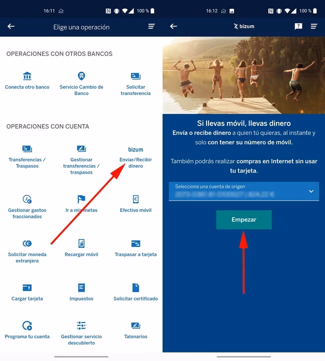 Cómo enviar un Bizum