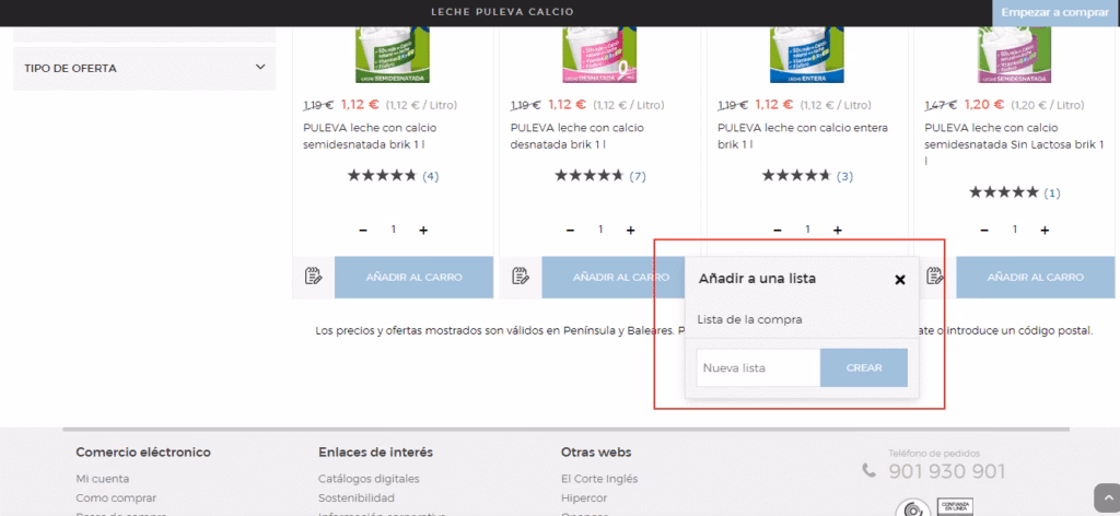 Teléfono para Pedidos y Compra Online Hipercor