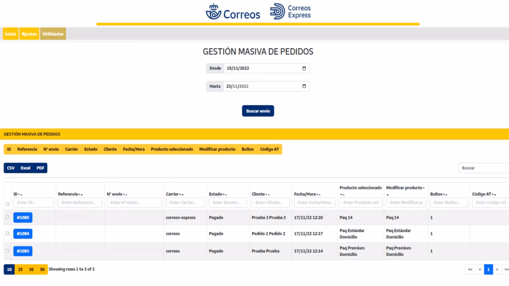 Seguimiento de envíos internacionales Portugal Andorra y UE