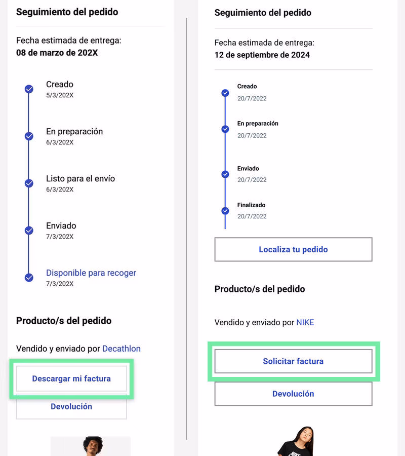 Descargar factura y gestión de facturación
