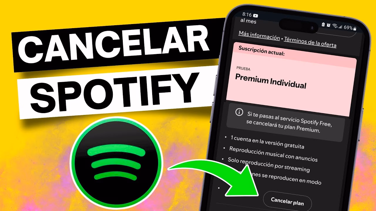 Diferencia entre cancelar Spotify Premium y eliminar la cuenta
