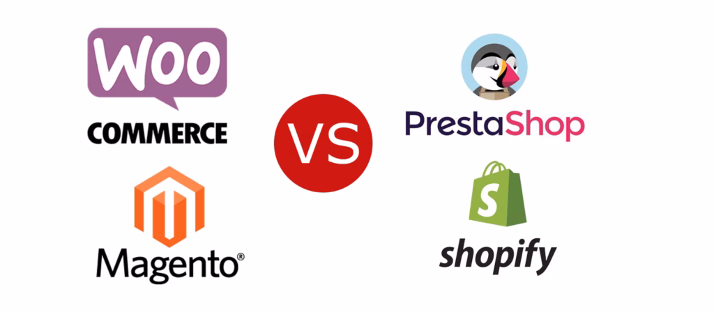 Shopify vs WooCommerce vs PrestaShop vs Magento