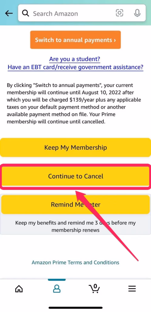 cancel amazon prime membership steps
