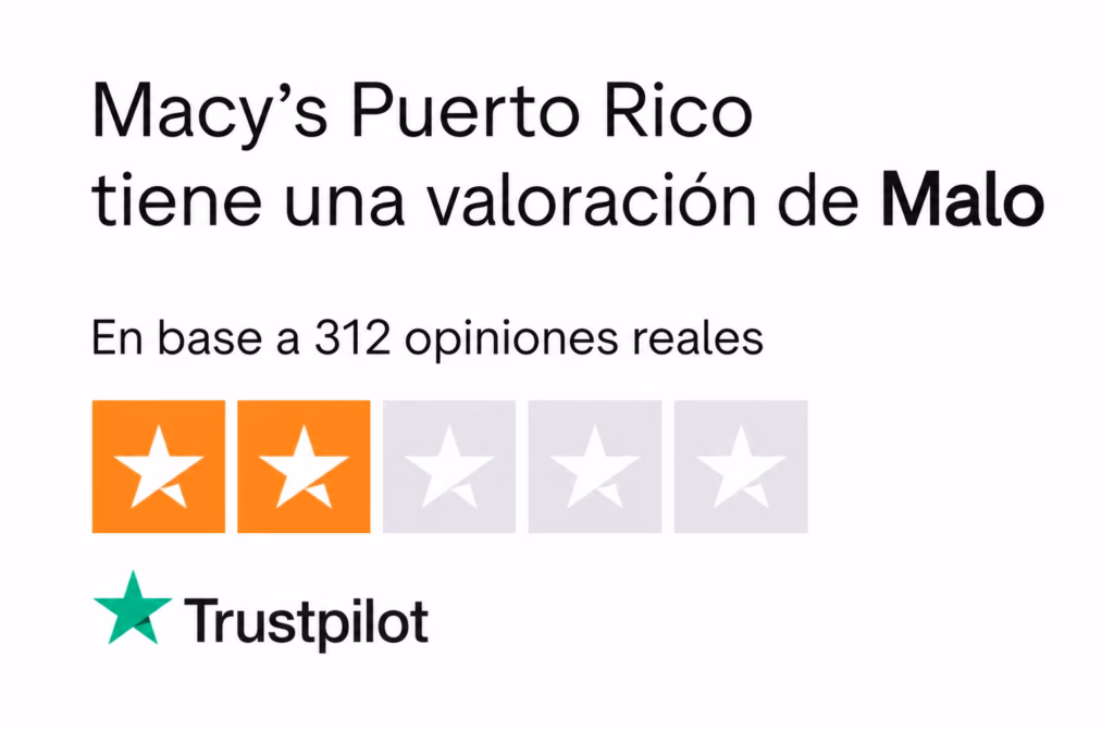 Opiniones de Macy’s Puerto Rico trustpilot