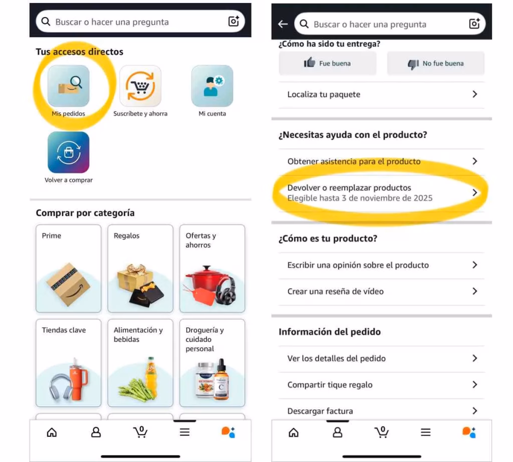 Soporte para Envíos, Pedidos y Devoluciones Amazon Prime