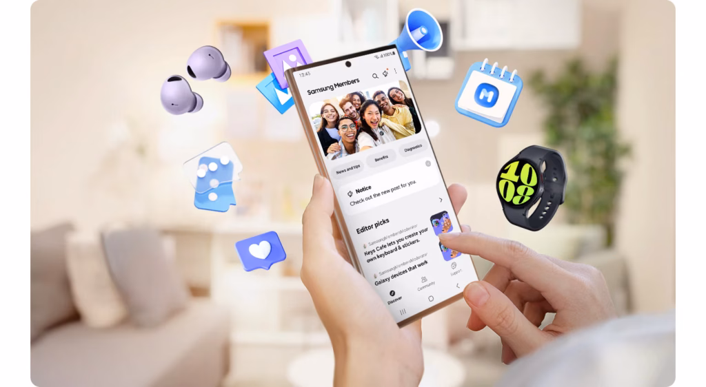 Samsung Members soporte chat app