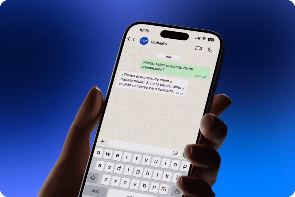 Global66 app chat soporte escríbenos por WhatsApp