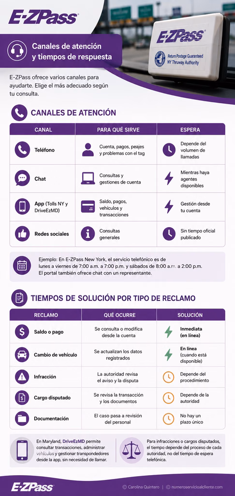 Canales de Atención y Tiempos de Respuesta E-ZPass