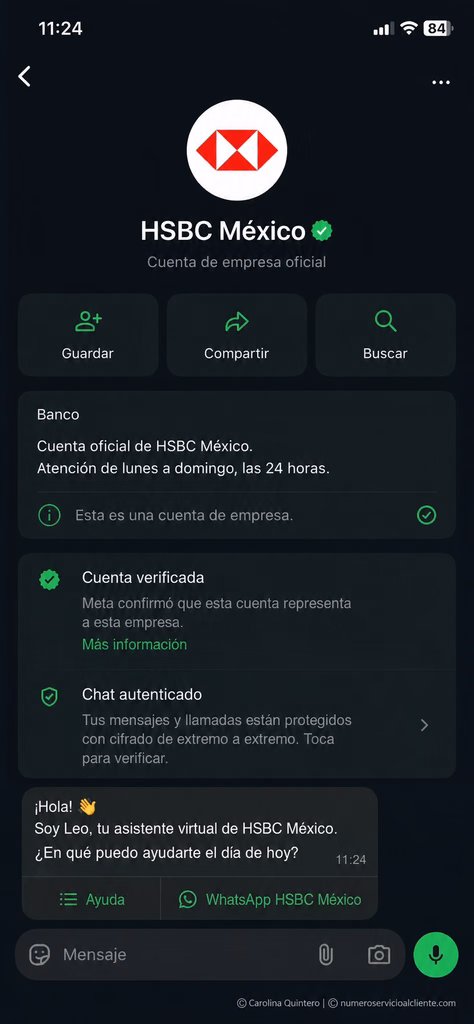 App HSBC Mexico opcion chat autenticado ayuda
